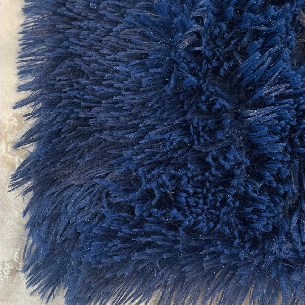 Luxurious Navy Blue Faux Fur Throw Pillow Covers new